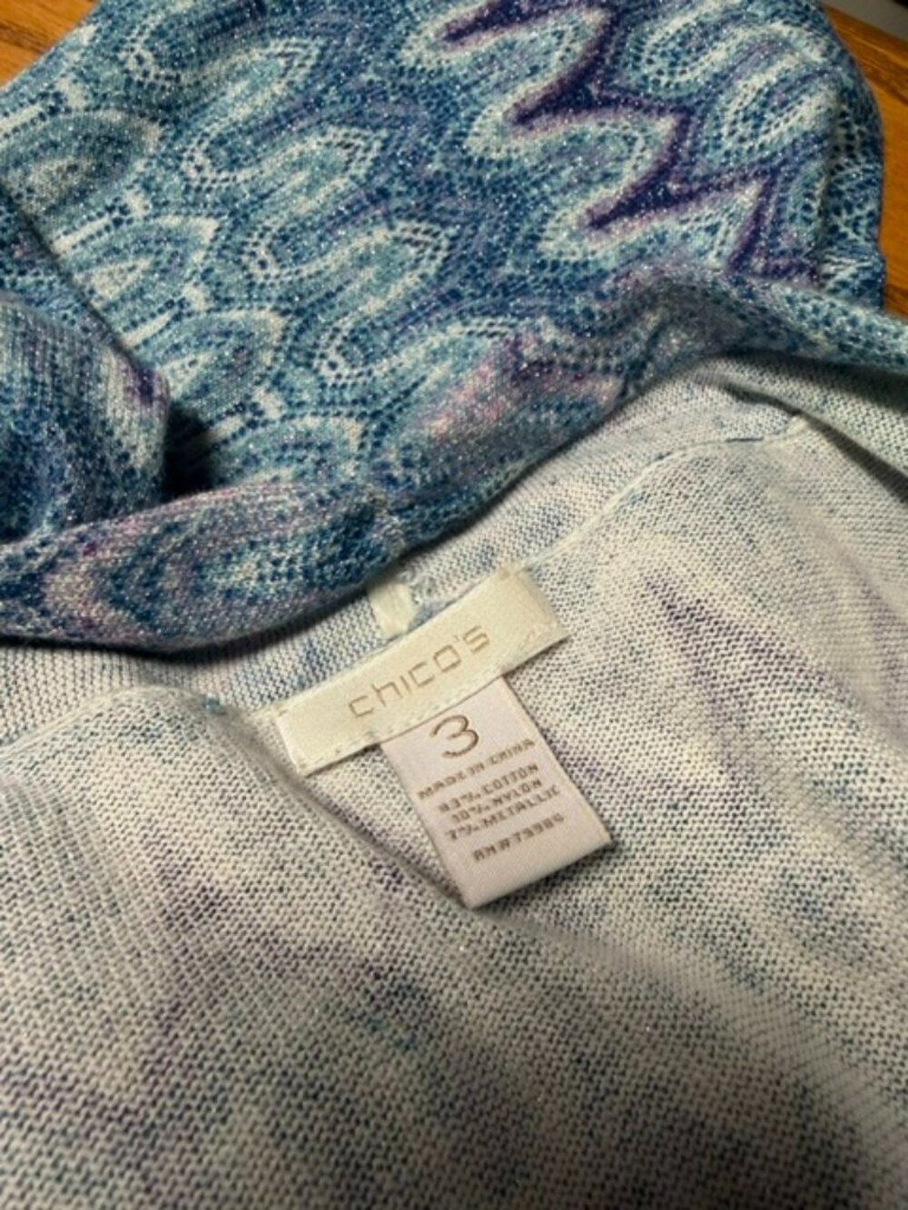 Chico's Purple & Blue No Close Cardigan Sweater Size XL - Picture 9 of 9